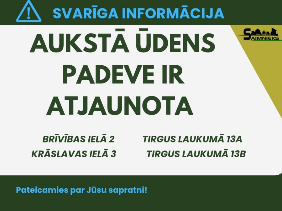ŪDENS PADEVE ATJAUNOTA